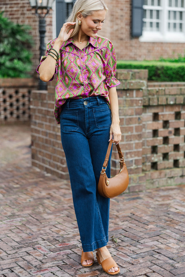 The Weekend Wander Olive Blouse