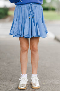Girls: Look Your Way Blue Chambray Ruffled Skort