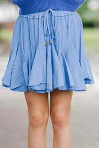 Girls: Look Your Way Blue Chambray Ruffled Skort
