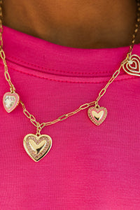 Girls: The Lovebug Pink Heart Charm Necklace