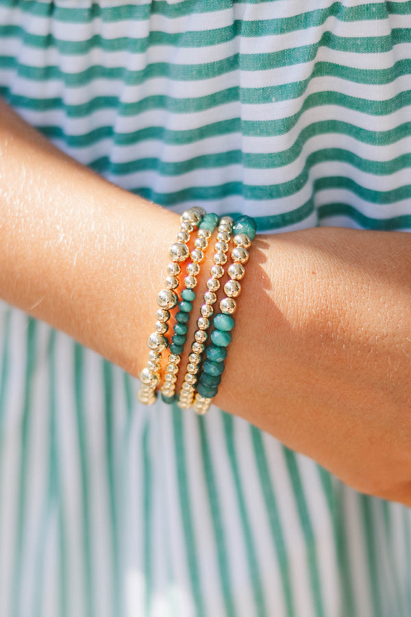 Girls: My Good Luck Charm Green Beaded Bracelets