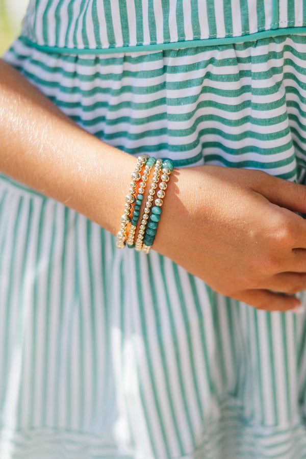 Girls: My Good Luck Charm Green Beaded Bracelets
