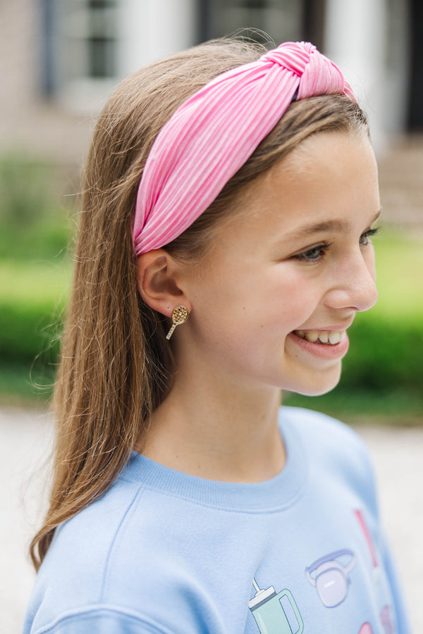 Girls: Ace It Yellow Tennis Racket Earrings