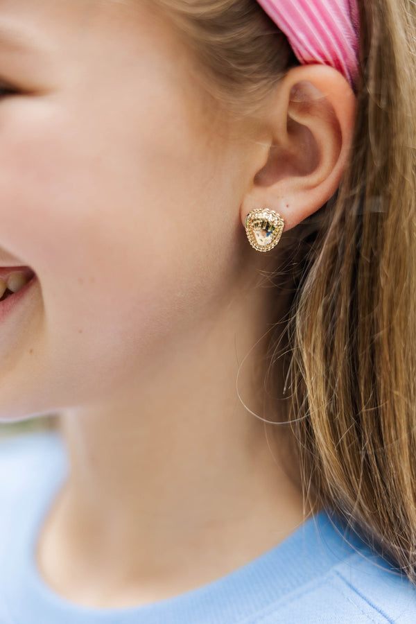 Girls: Bases Loaded Gold Softball Glove Earrings