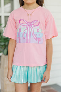 Girls: Books With A Bow Blush Graphic Tee