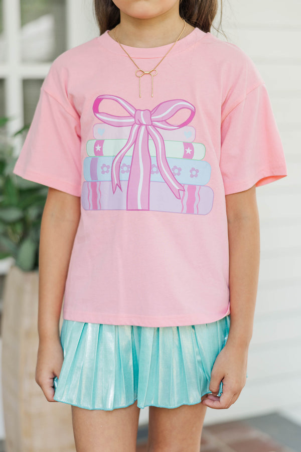 Girls: Books With A Bow Blush Graphic Tee