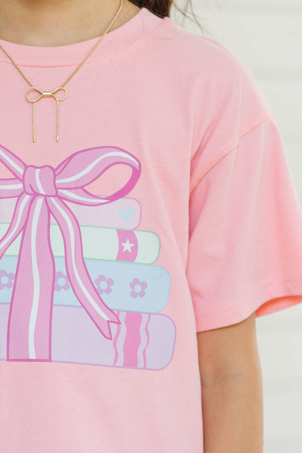 Girls: Books With A Bow Blush Graphic Tee
