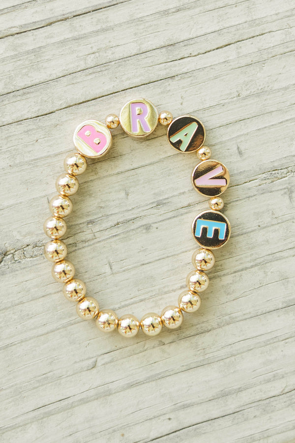 Girls: Affirmations Gold Brave Bracelet