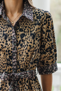 Power In Pattern Black Leopard Print Dress