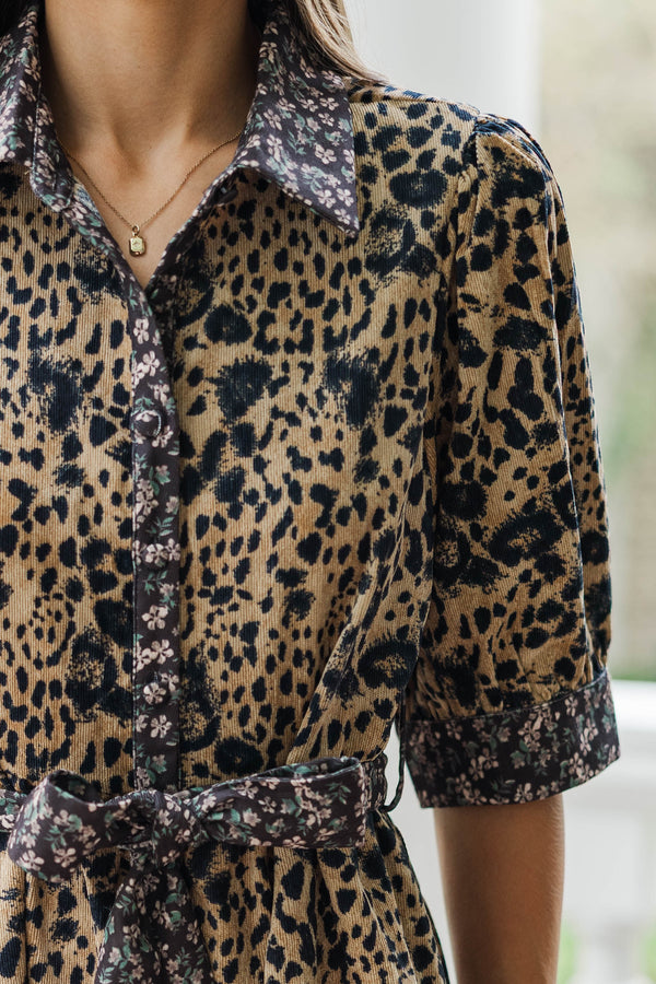 Power In Pattern Black Leopard Print Dress