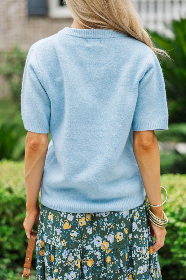 Under The Sky Dusty Blue Sweater