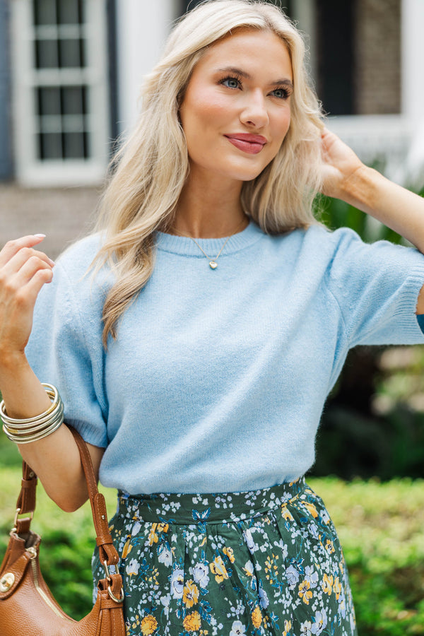 Under The Sky Dusty Blue Sweater