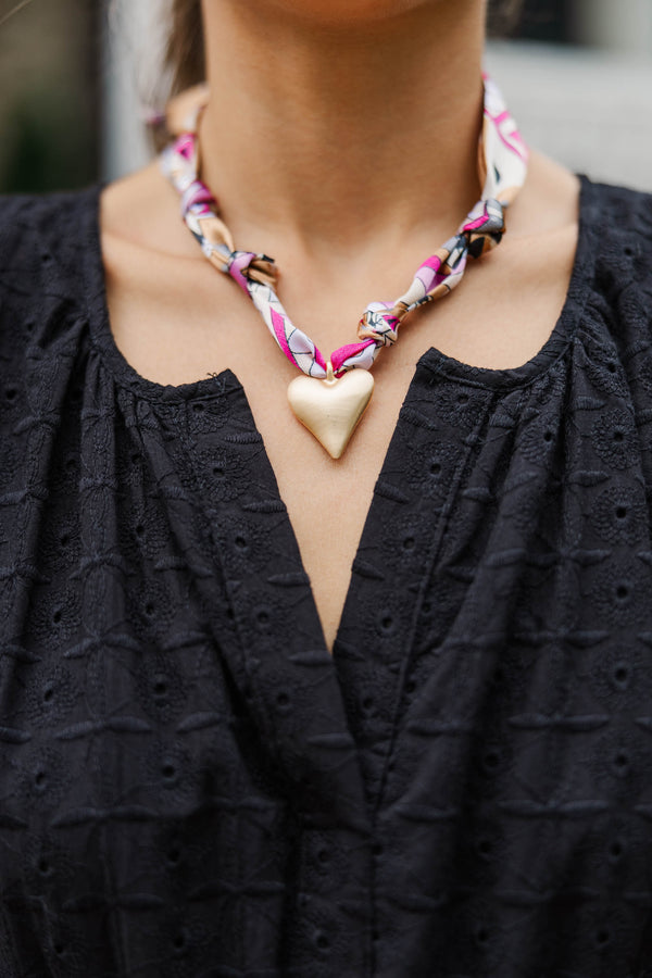 Heart Of Gold Scarf Necklace