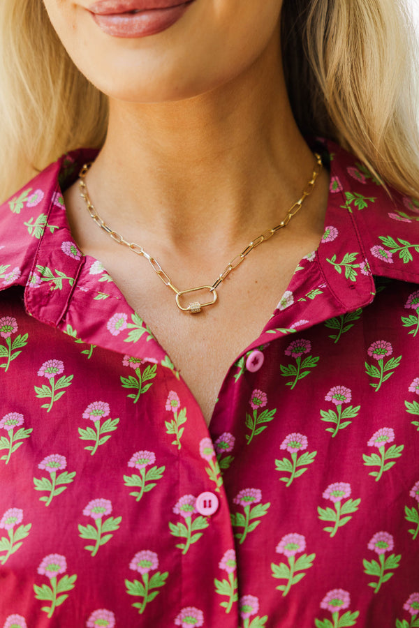 Chain Reaction Gold Necklace