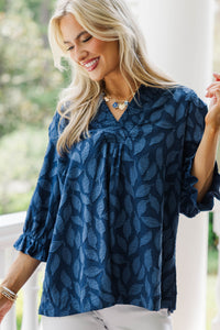 Midnight Garden Navy Floral Blouse