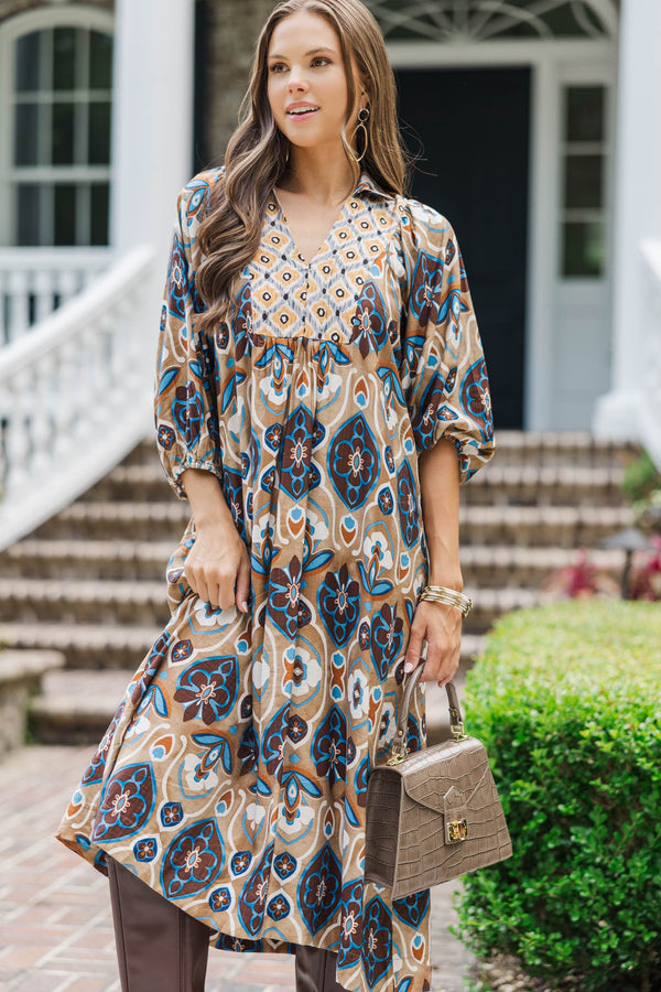 Heirloom Charm Taupe Medallion Midi Dress – Shop the Mint Heirloom Charm Taupe Medallion Midi Dress – Shop the Mint