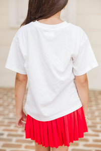 Girls: Eagles Pennant White Graphic Tee