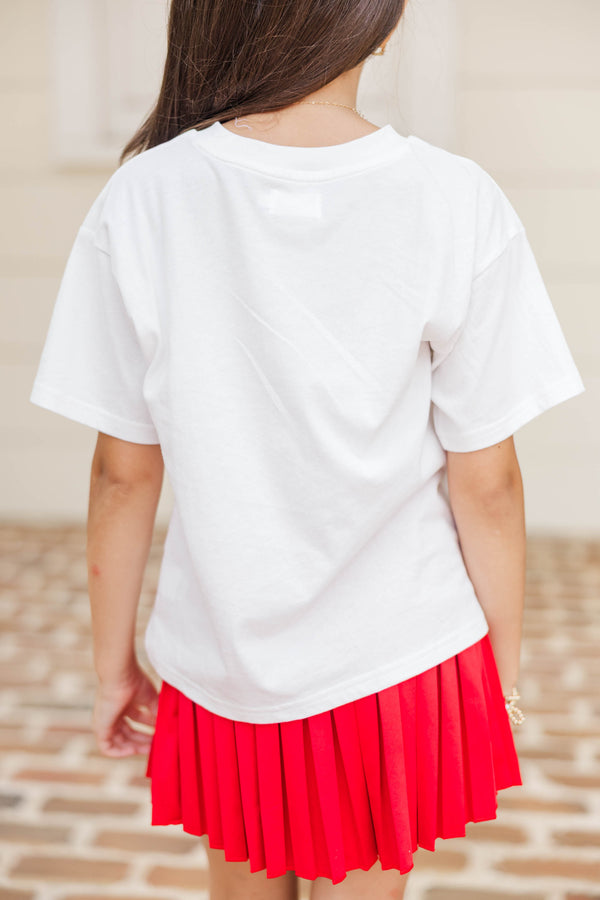 Girls: Eagles Pennant White Graphic Tee