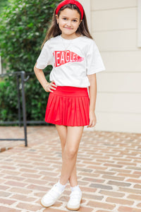 Girls: Eagles Pennant White Graphic Tee