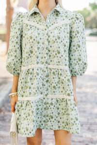Moments Like This Olive Floral Babydoll Dress