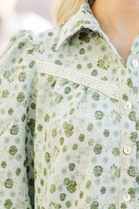 Moments Like This Olive Floral Babydoll Dress