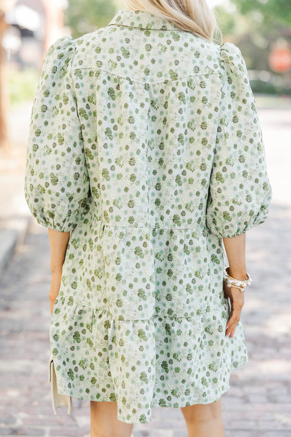 Moments Like This Olive Floral Babydoll Dress