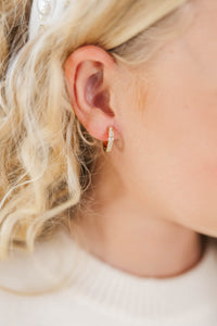 Girls: Keep It Simple Gold Rhinestone Huggies