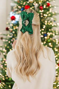 The Rylee Emerald Bow Claw Clip