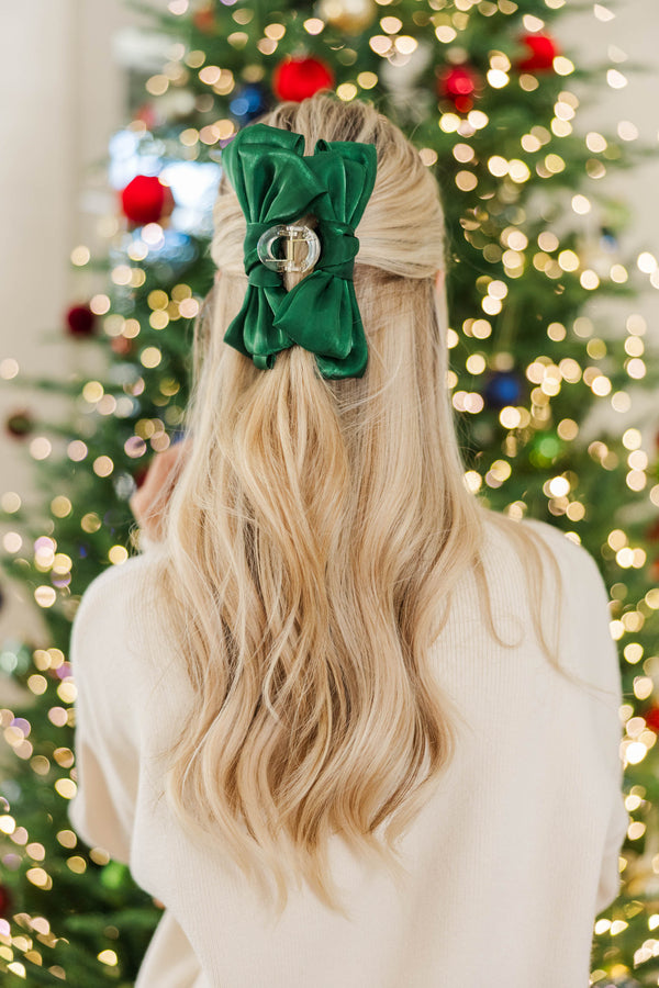 The Rylee Emerald Bow Claw Clip