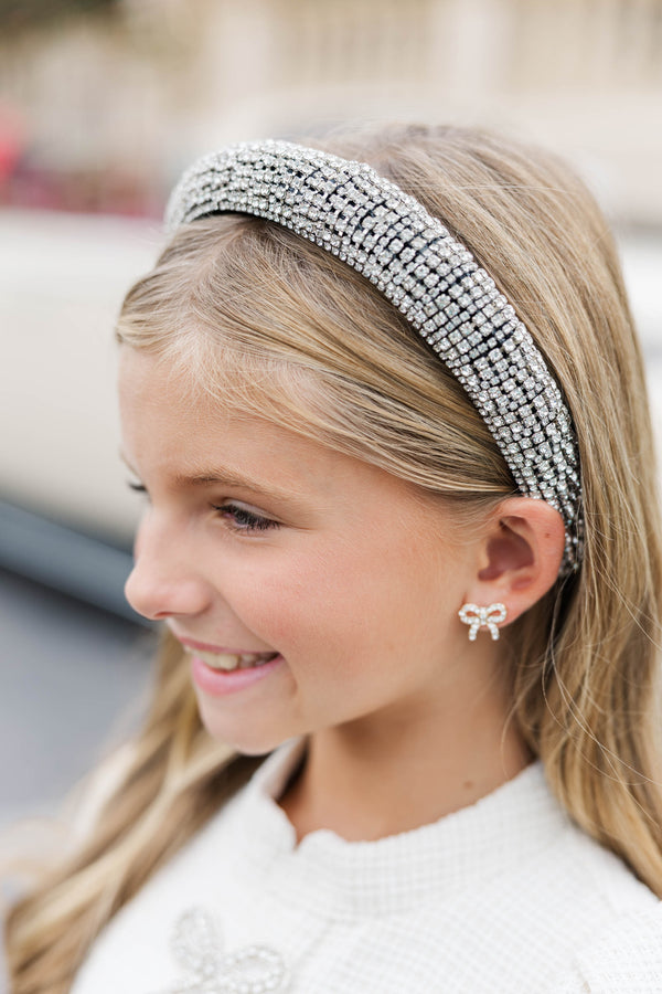 Girls: It's Time Silver Rhinestone Headband