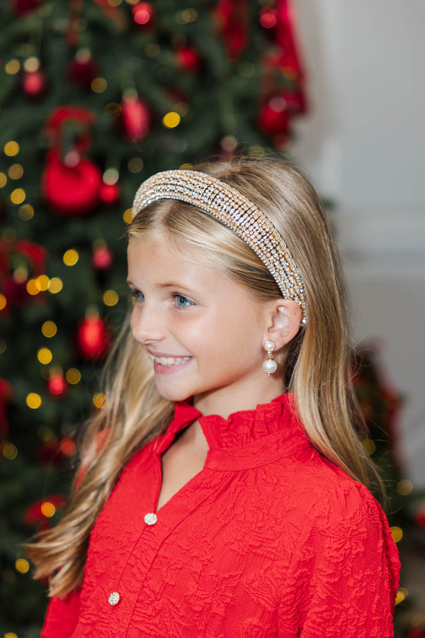 Girls: It's Time Gold Rhinestone Headband