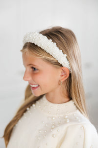 Girls: Just Perfection White Pearl Headband