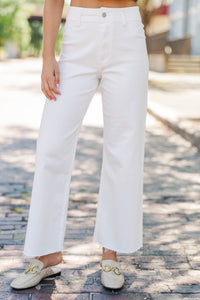 Fresh Start White Wide Leg Jeans