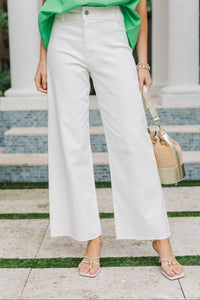 Fresh Start White Wide Leg Jeans