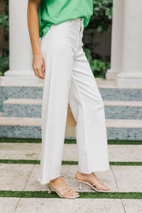 Fresh Start White Wide Leg Jeans