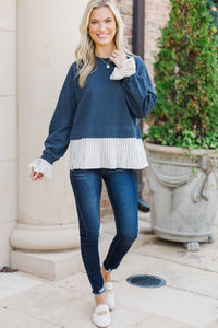 Come Sail Away Navy L/S Top