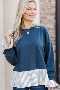 Come Sail Away Navy L/S Top