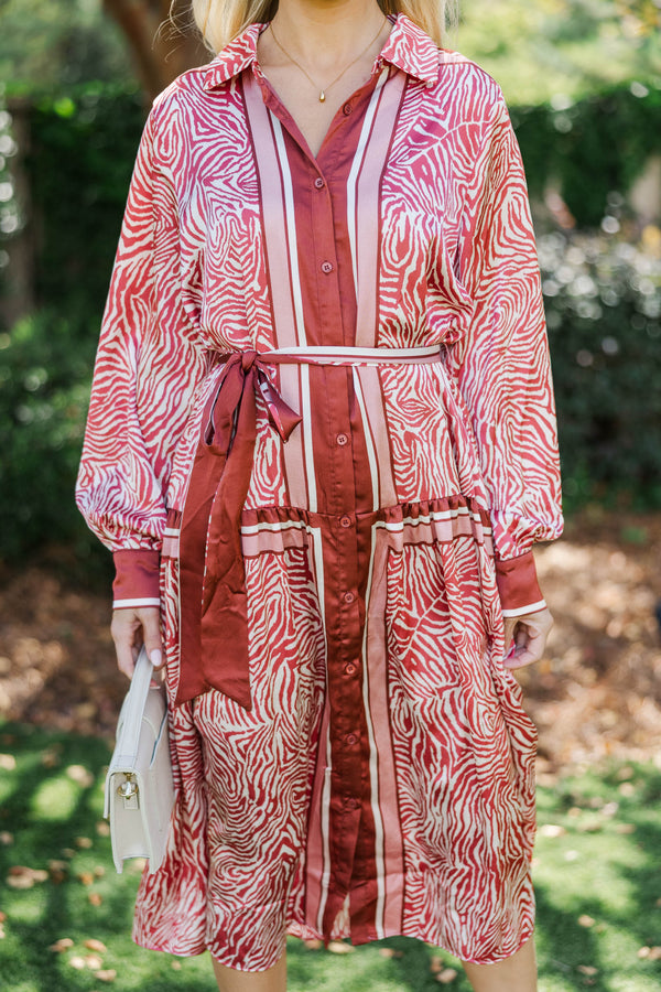 When The Time Comes Cream Striped Dress