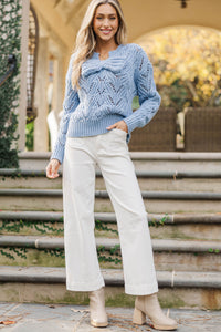 Perfectly Tied Blue Bow Sweater
