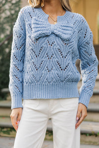 Perfectly Tied Blue Bow Sweater