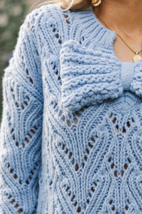 Perfectly Tied Blue Bow Sweater