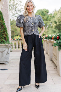 Something To You Black Leopard Cropped Jacket