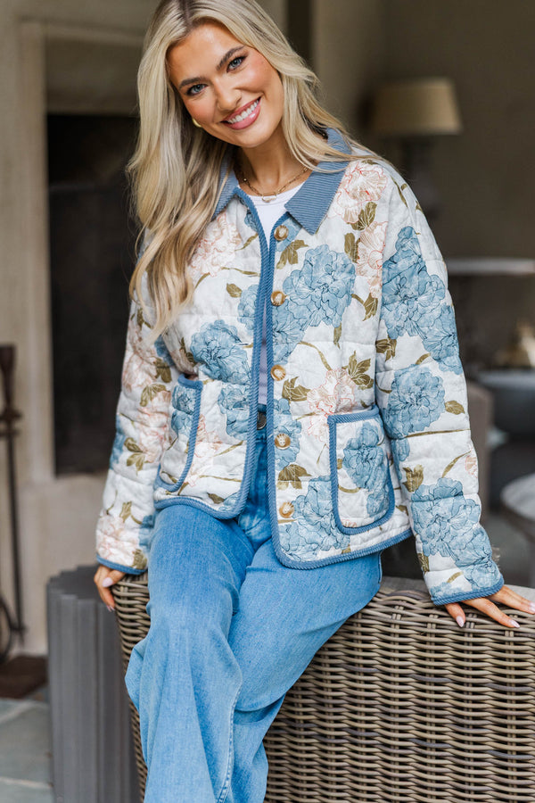 Sunday Stroll Blue Floral Jacket