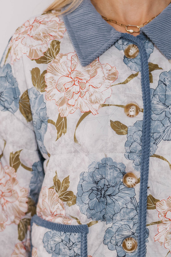 Sunday Stroll Blue Floral Jacket