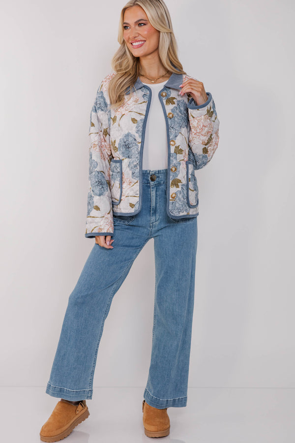 Sunday Stroll Blue Floral Jacket