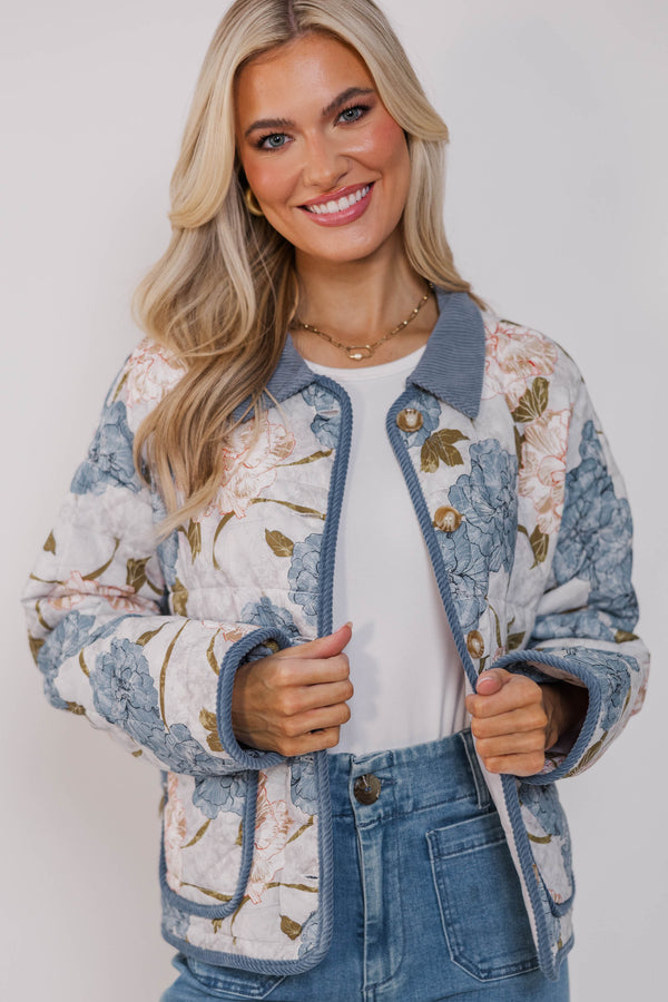 Sunday Stroll Blue Floral Jacket