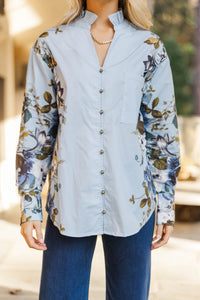 Into The Skies Blue Floral Blouse