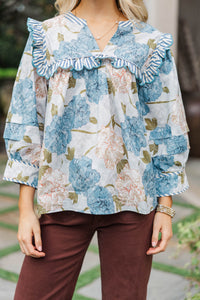 Willow Moon Blue Floral Blouse