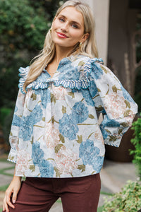 Willow Moon Blue Floral Blouse