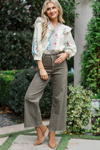 Softly Stunning Cream Medallion L/S Blouse